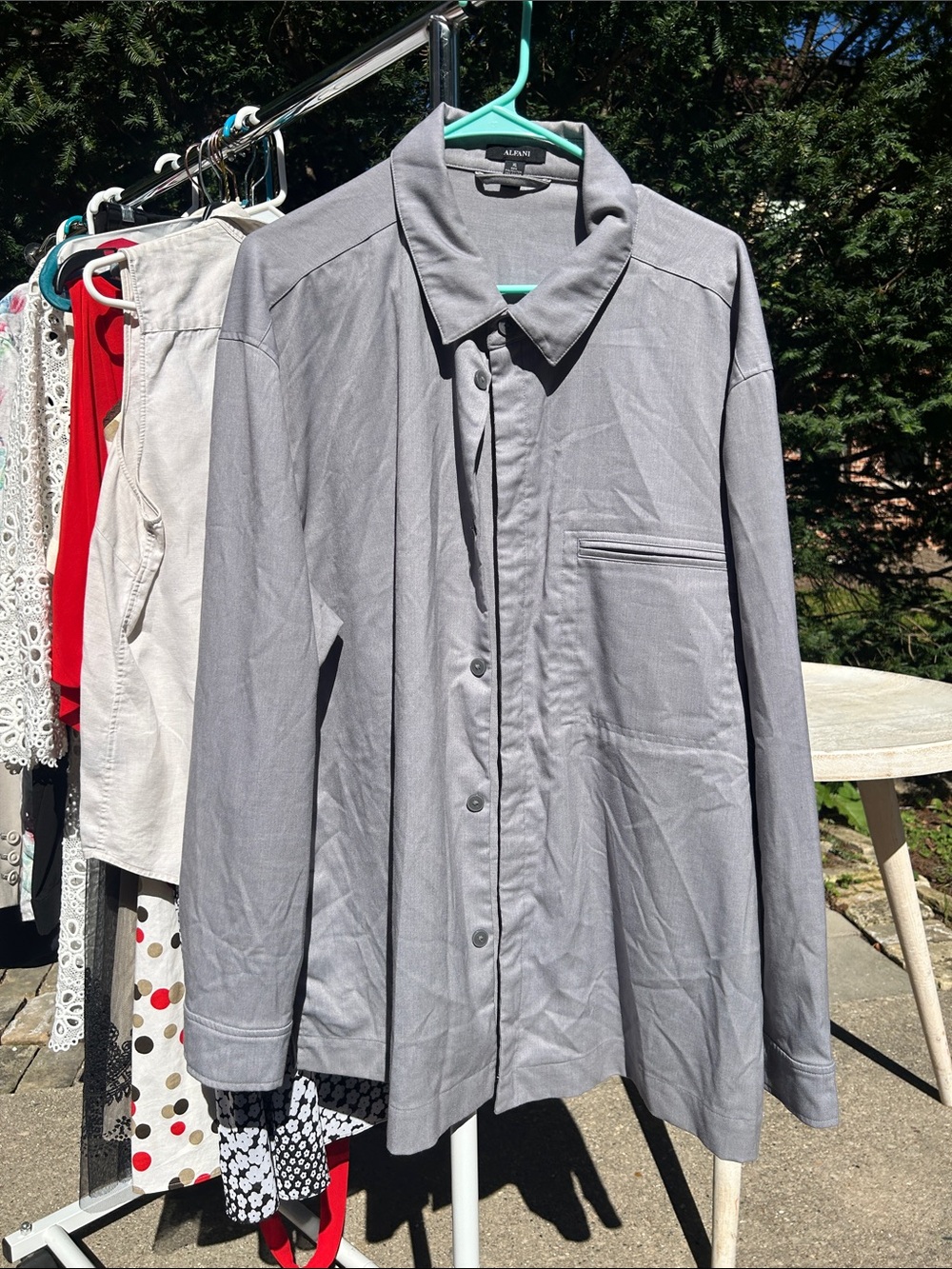 Alfani Men’s Light Gray Lightweight Shirt Jacket